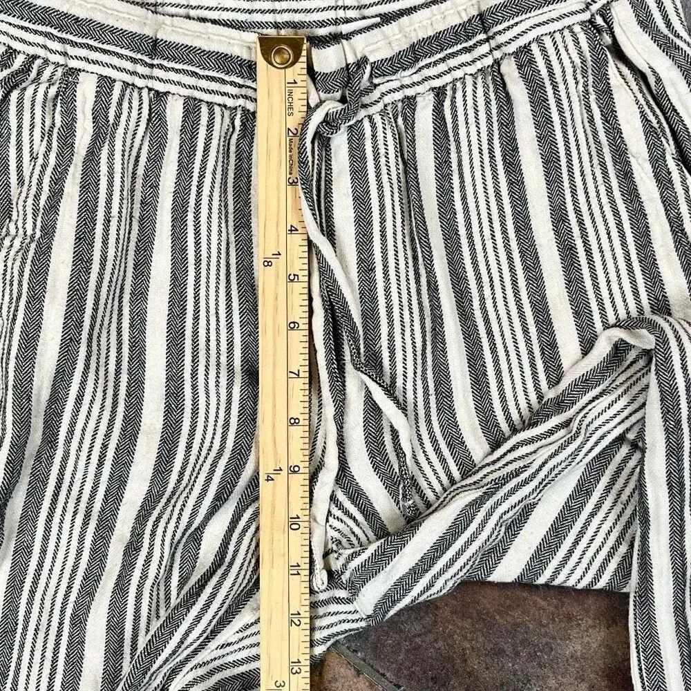 Old Navy High-Waisted Striped Linen-Blend Wide-Leg Pants Small - Picture 6 of 9